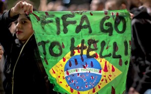 Brazil welcoming FIFA for the 2014 World Cup.